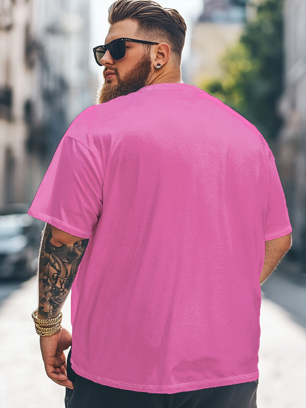 Big Size Men's Fun Punk Duck Print Loose T-shirt