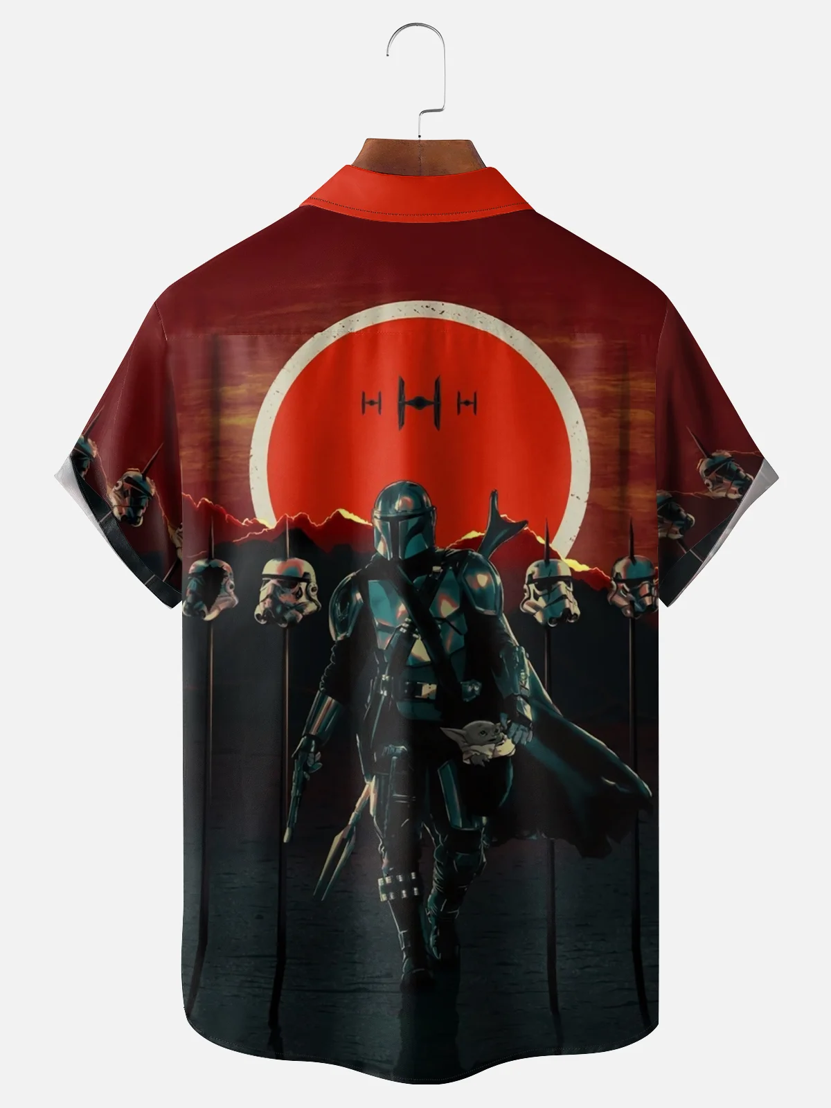 Moisture-wicking Fun Art Star Art Wars Chest Pocket Casual Shirt