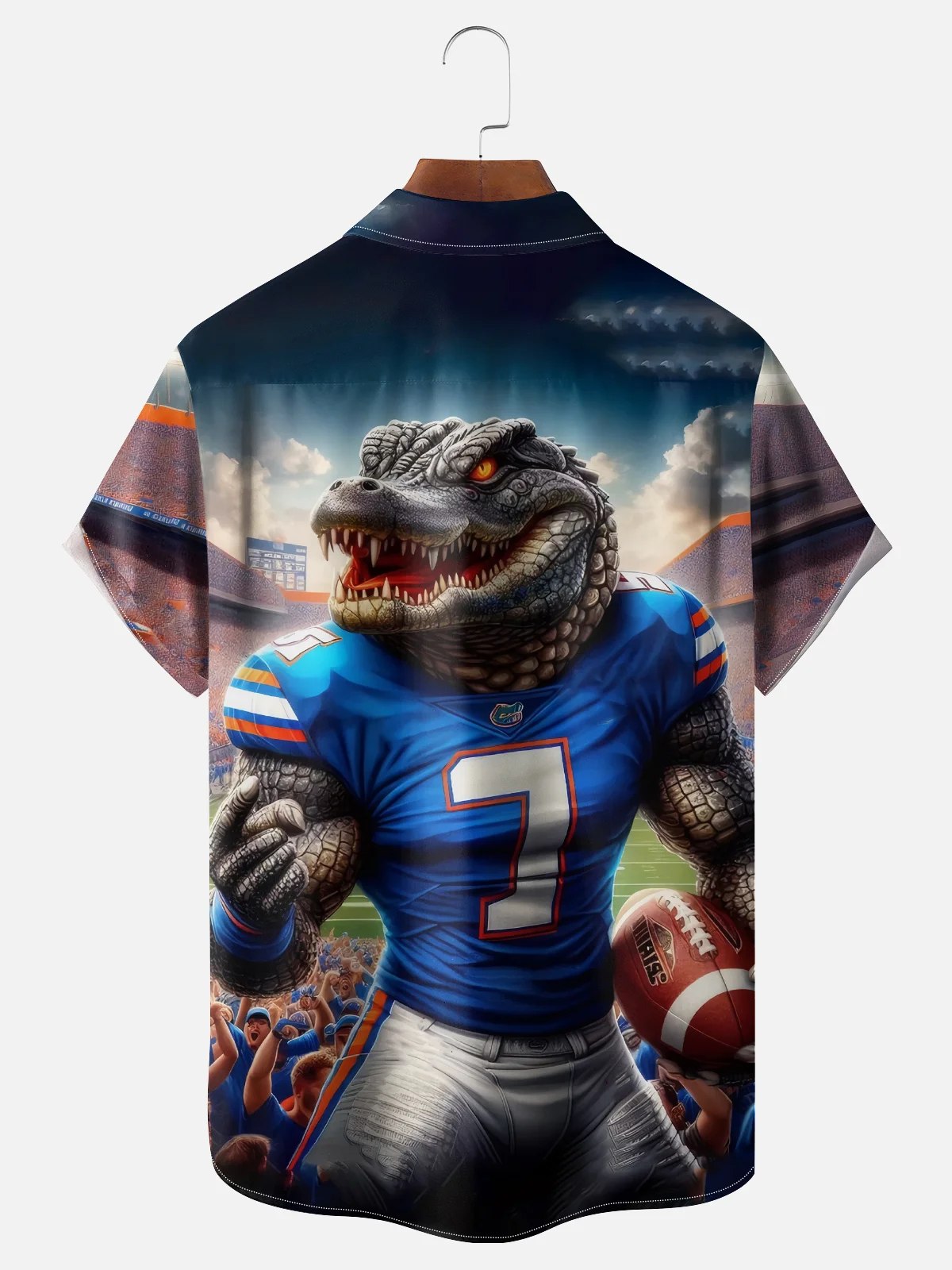 Moisture-wicking American Football Gator Art Florida Chest Pocket Casual Shirt