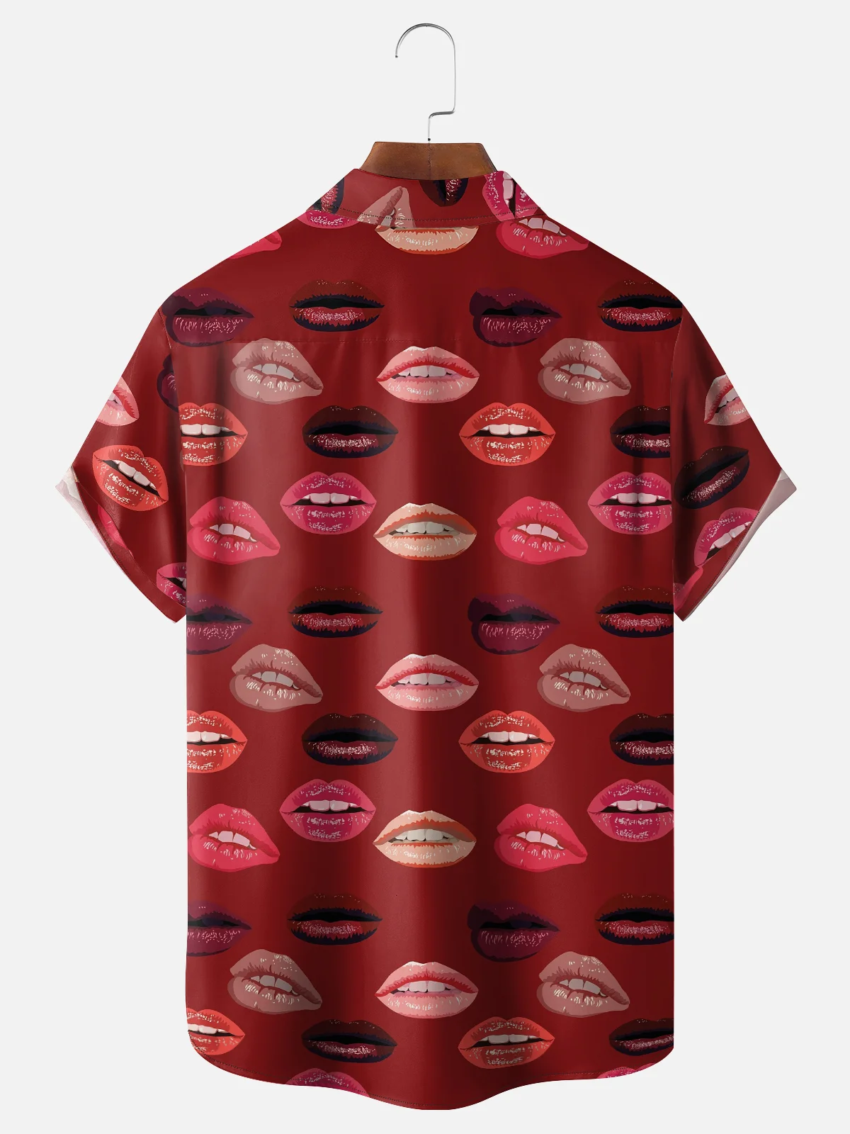 Hardaddy x Anna Lynne Moisture-wicking Funny Sexy Lips Kiss Illustration Chest Pocket Casual Shirt