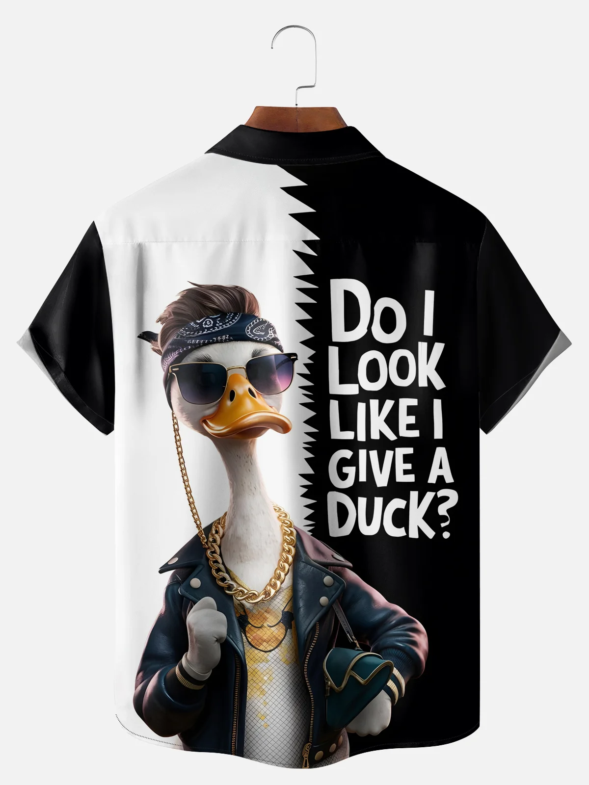 Big Size Moisture-wicking Do I Look Like I Give A Duck Chest Pocket Casual Shirt