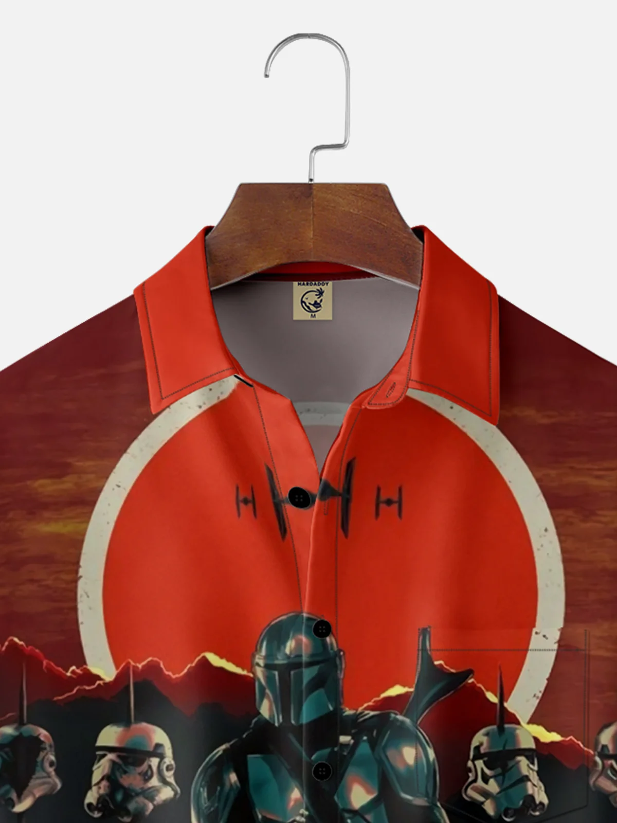 Moisture-wicking Fun Art Star Art Wars Chest Pocket Casual Shirt