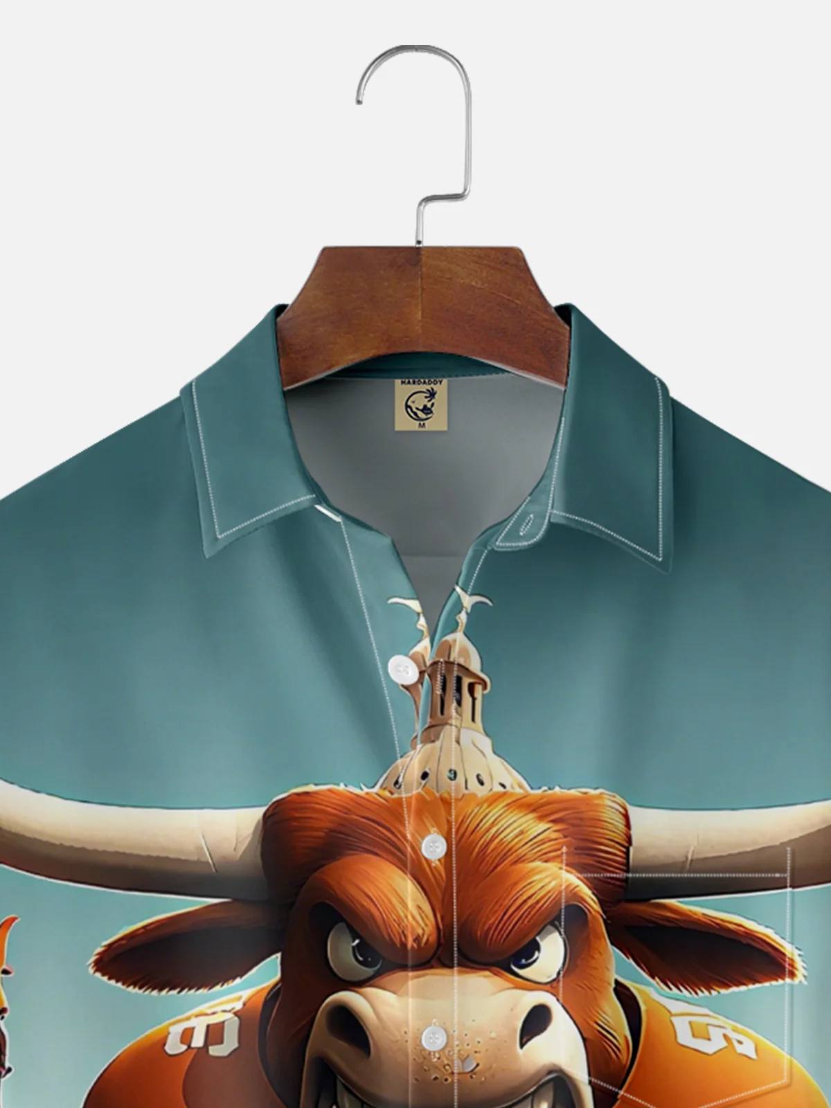 Moisture-wicking American Football Longhorn Art Texas Chest Pocket Casual Shirt