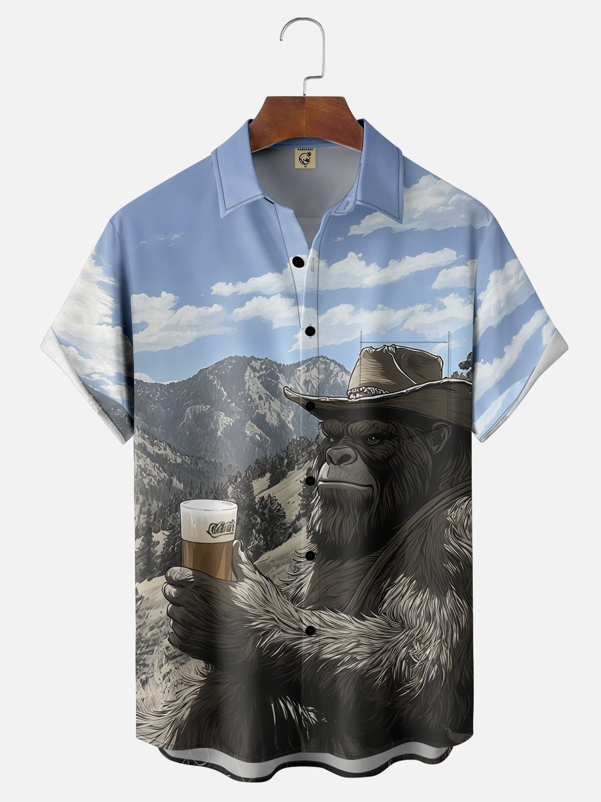 Moisture-wicking Oktoberfest Bigfoot Beer Chest Pocket Casual Shirt