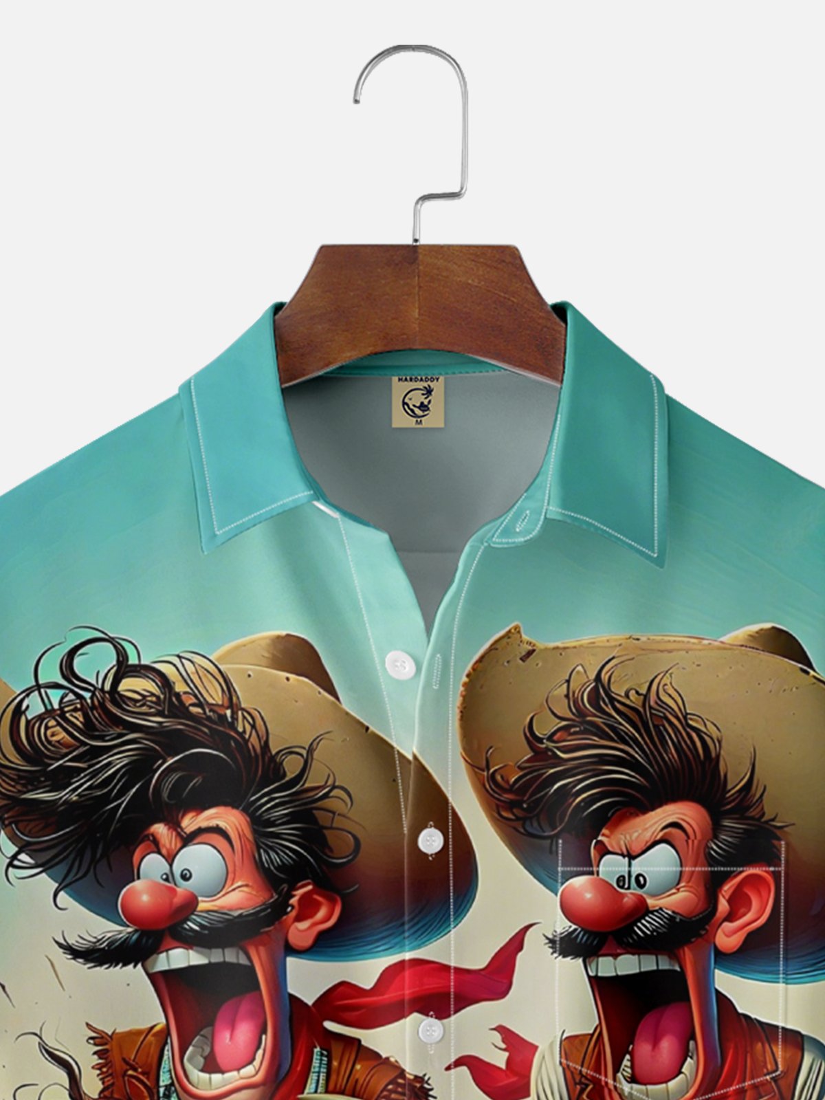 Moisture-wicking Funny Shocked Denim Chest Pocket Casual Shirt