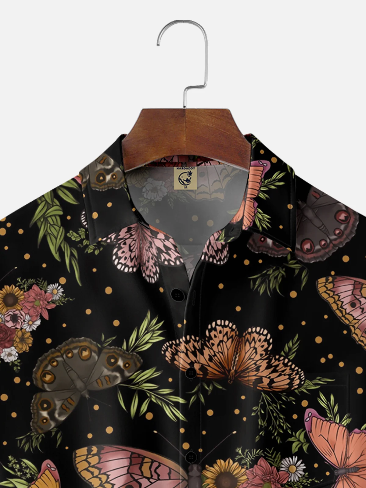 Hardaddy x Anna Lynne Moisture-wicking Fun Fantasy Butterfly Art Chest Pocket Casual Shirt