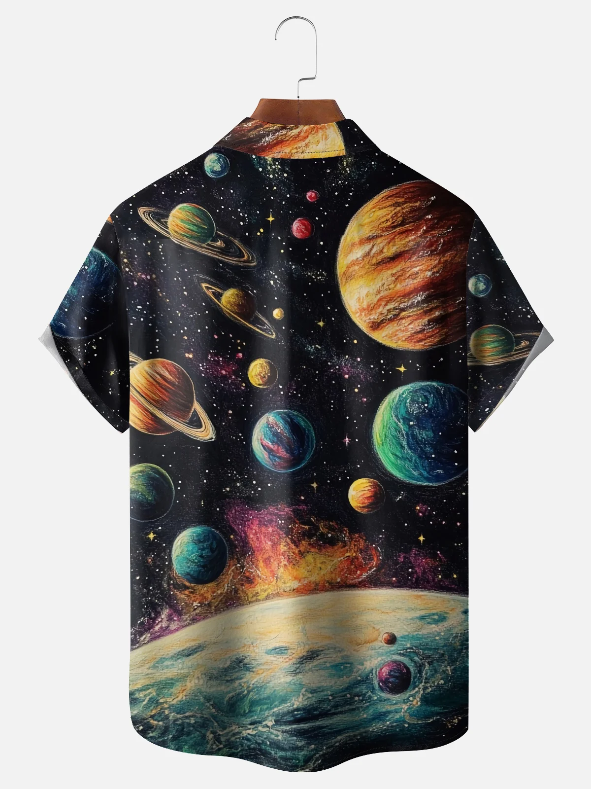 Hardaddy X Digital Carbine Moisture-wicking Universe Astronaut Planet Dunk Chest Pocket Hawaiian Shirt