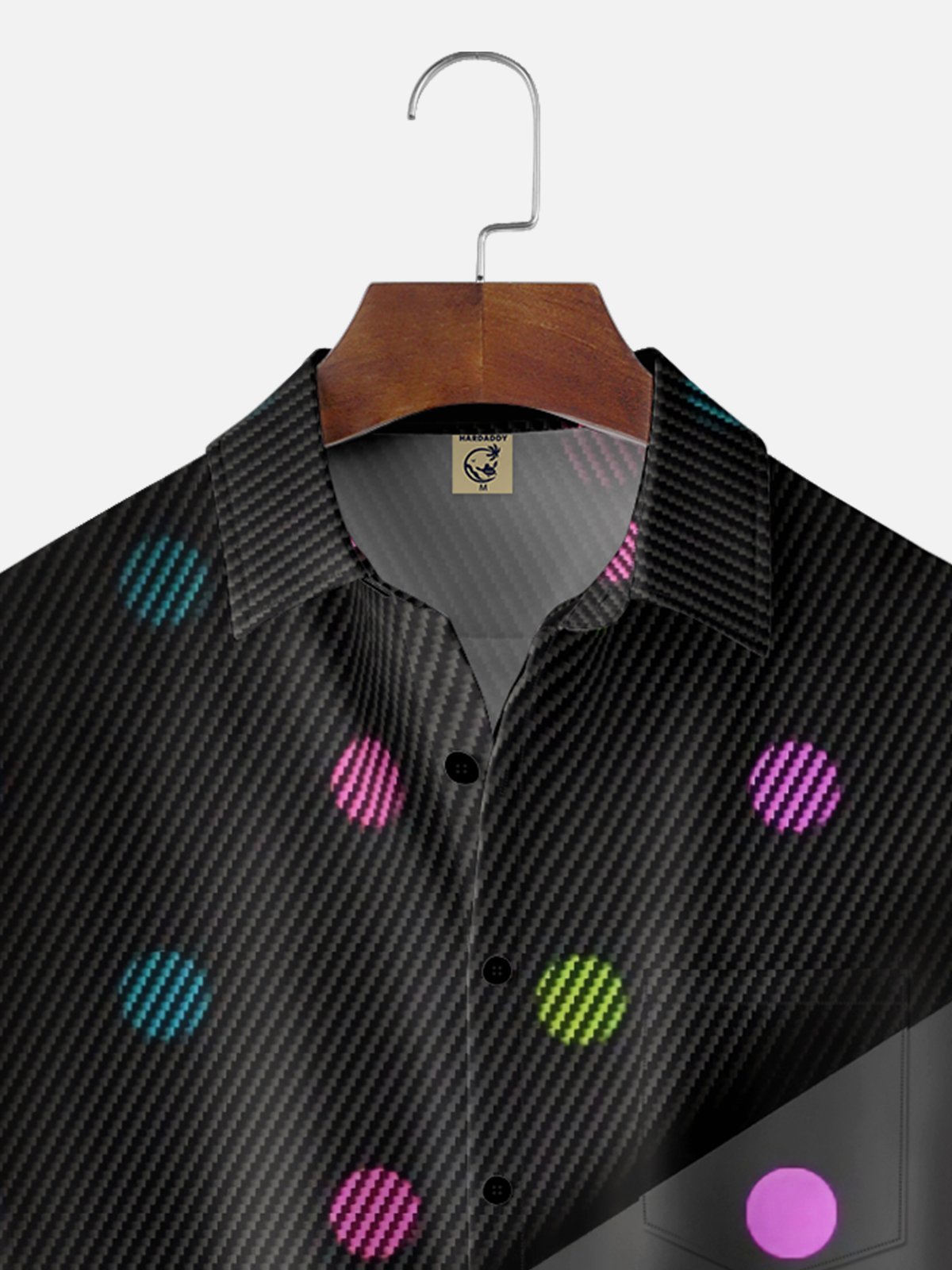 Moisture Wicking Geometric Dot Art Chest Pocket Hawaiian Shirt