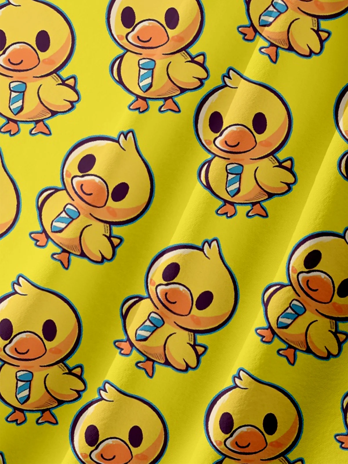 Hardaddy X Techranova Moisture-wicking Yellow Duck Chest Pocket Hawaiian Shirt