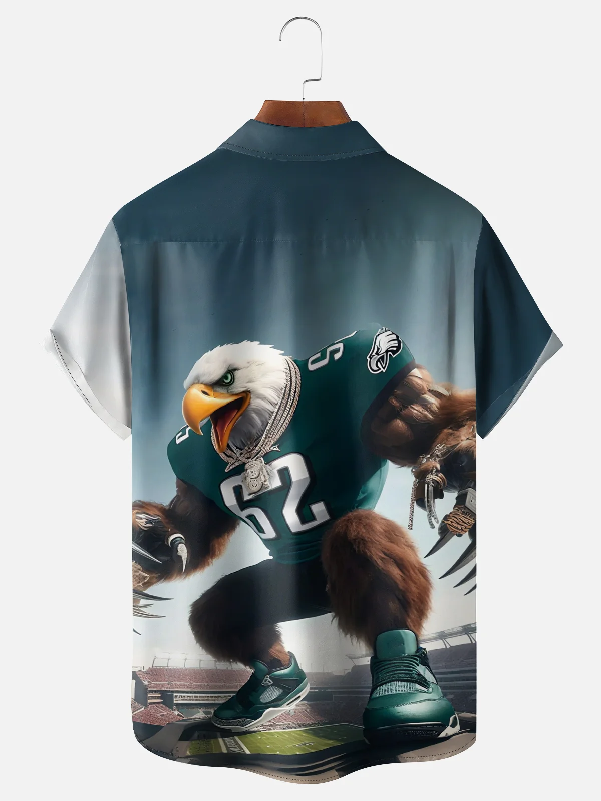 Moisture Wicking Eagles Chest Pocket Hawaiian Shirt