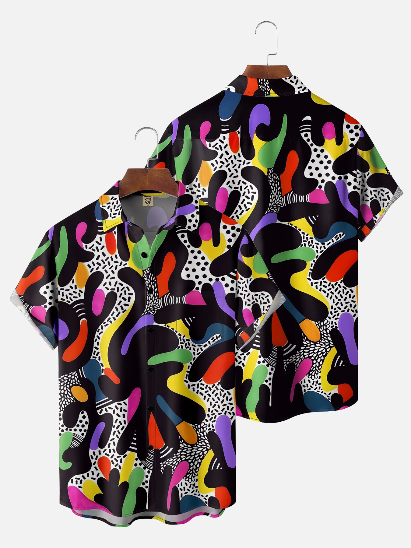Moisture-wicking Geomatric Chest Pocket Casual Shirt