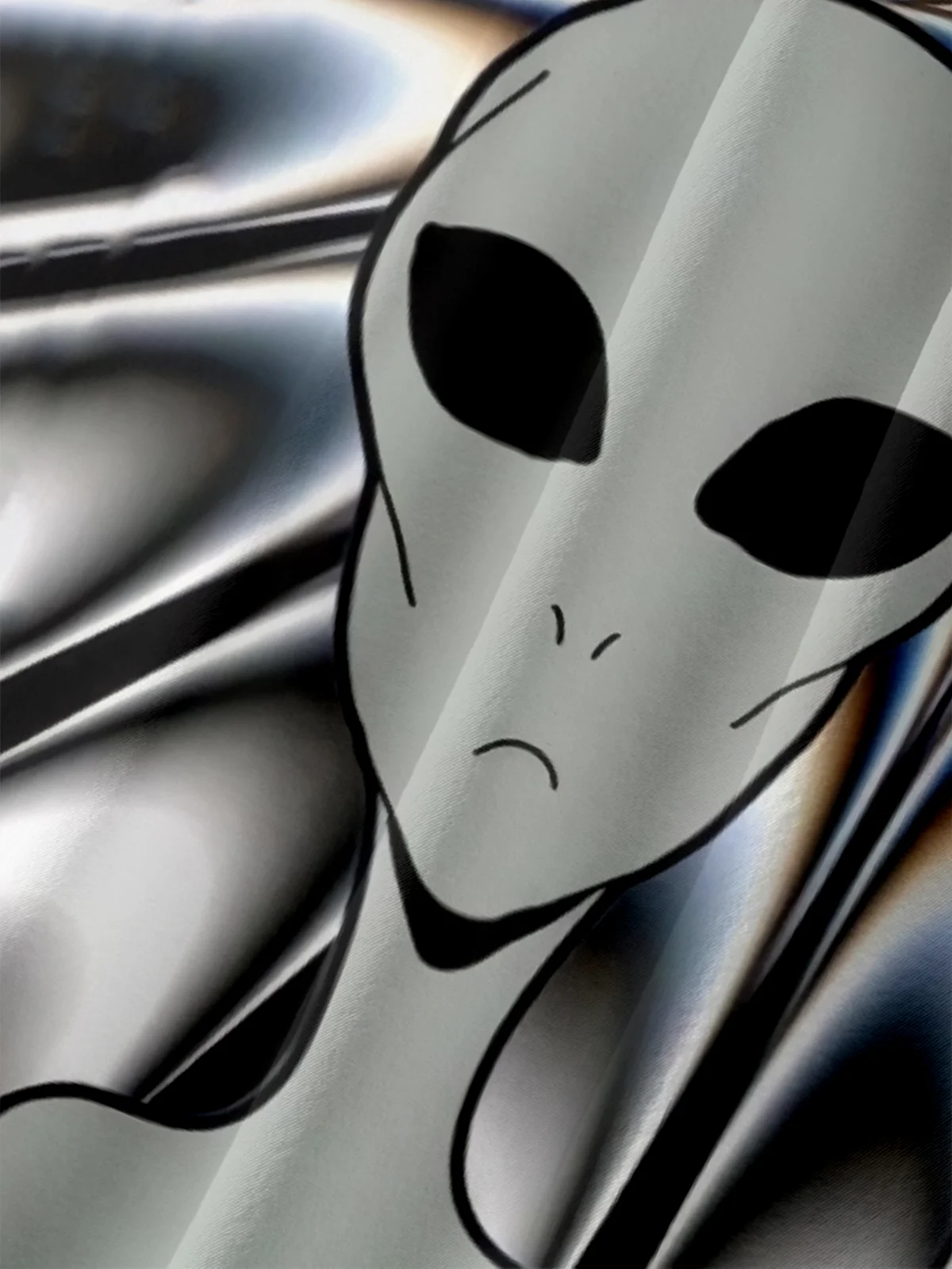 Moisture-wicking UFO Alien Chest Pocket Casual Shirt