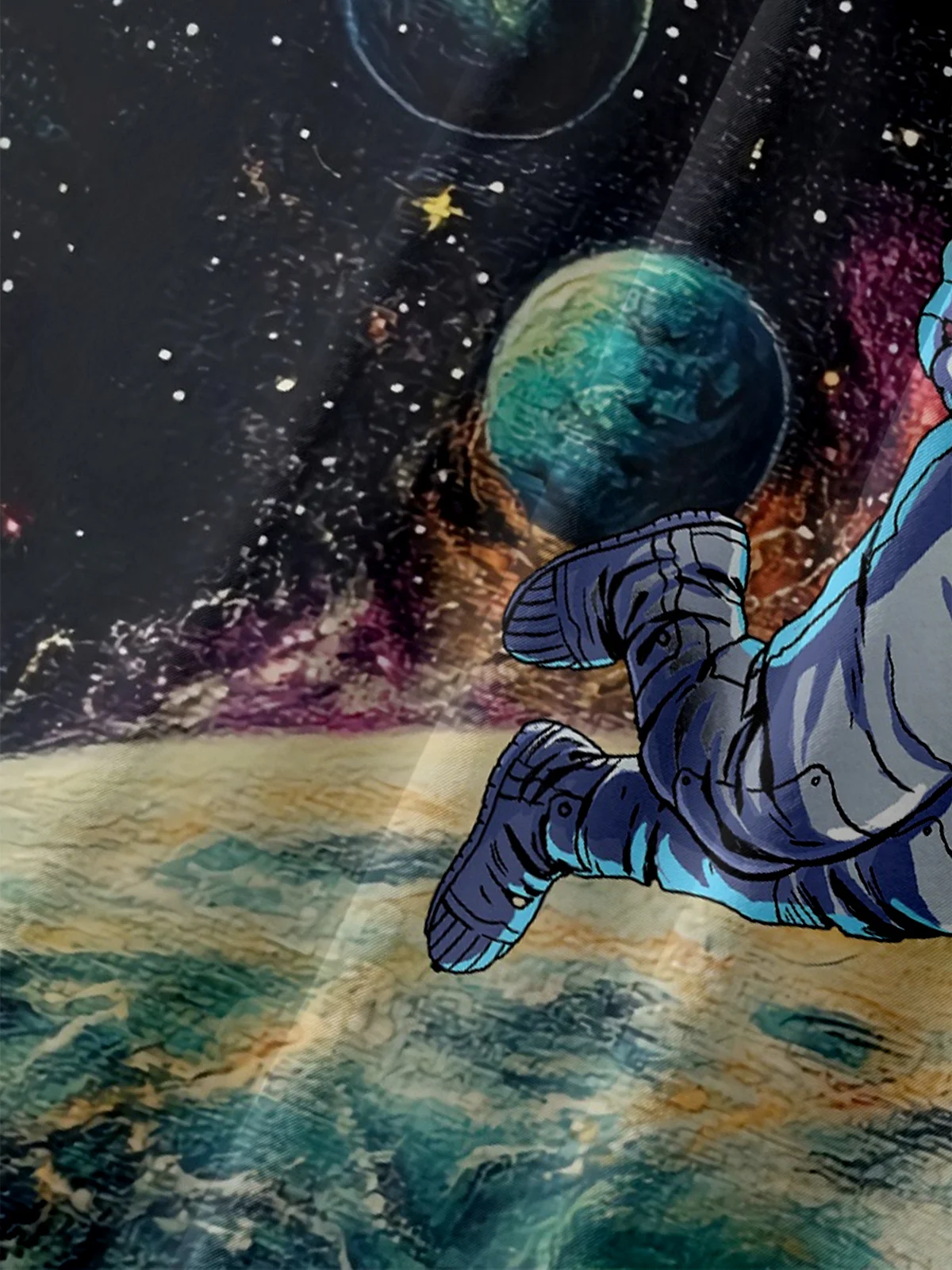 Hardaddy X Digital Carbine Moisture-wicking Universe Astronaut Planet Dunk Chest Pocket Hawaiian Shirt