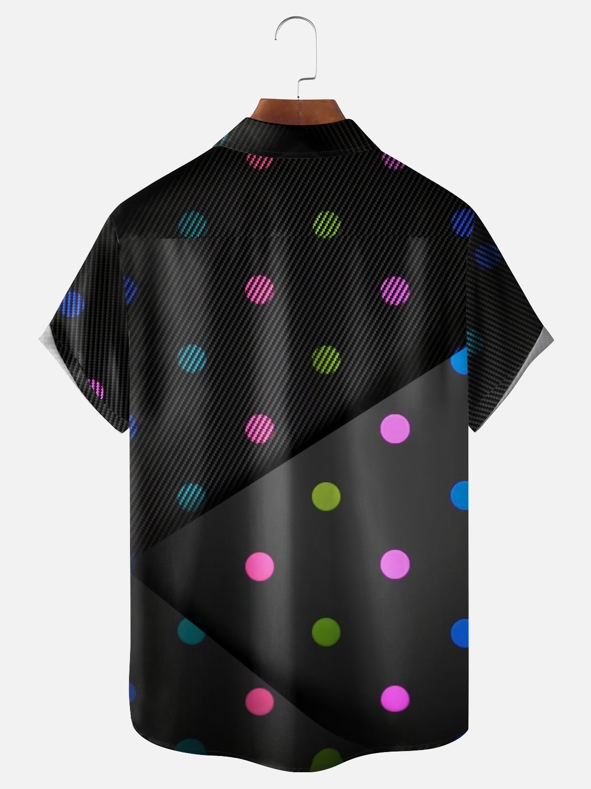 Moisture Wicking Geometric Dot Art Chest Pocket Hawaiian Shirt
