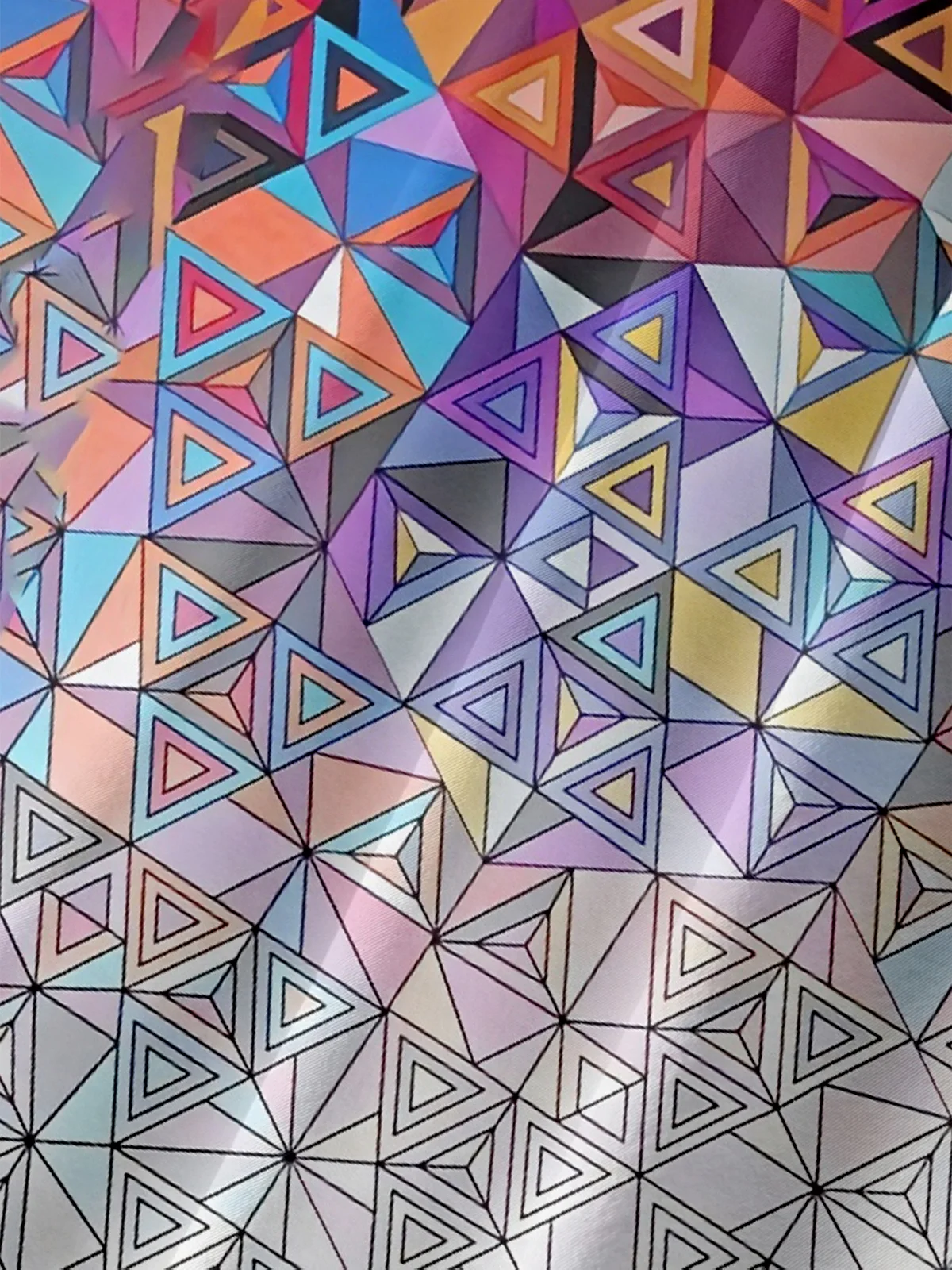 Moisture Wicking Geometric Gradient Art Chest Pocket Hawaiian Shirt