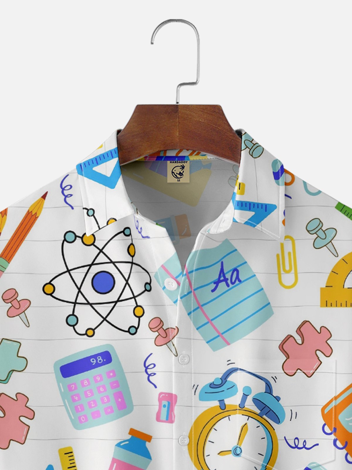 Moisture-wicking Back to School Science Stationery Chest Pocket Casual Shirt