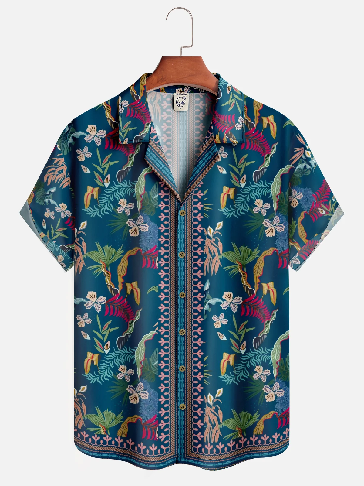 Moisture-wicking Italian Style Mediterranean Tropical Palm Tree Aloha Shirt