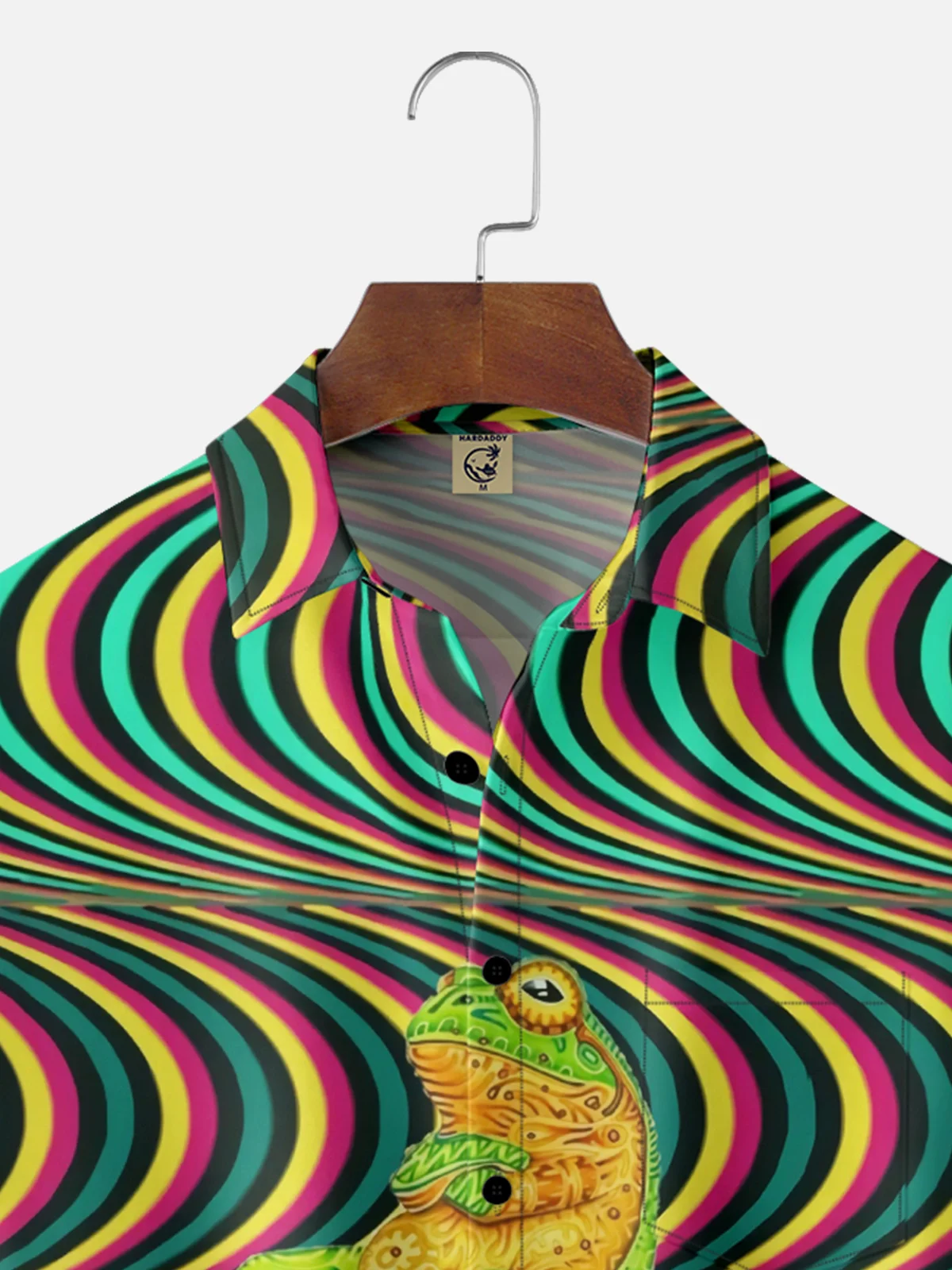 Moisture-wicking Hippie Frog Chest Pocket Casual Shirt