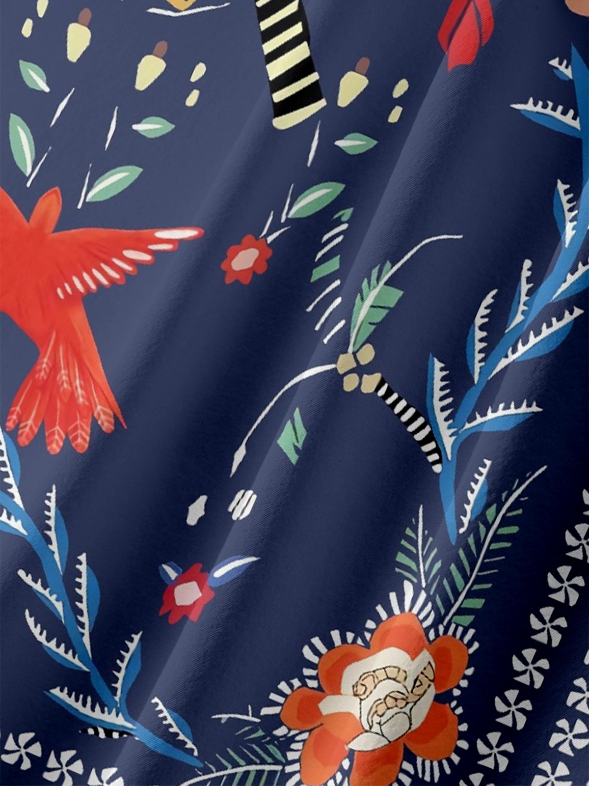 Moisture-wicking Italian Style Mediterranean Floral Chest Pocket Hawaiian Shirt