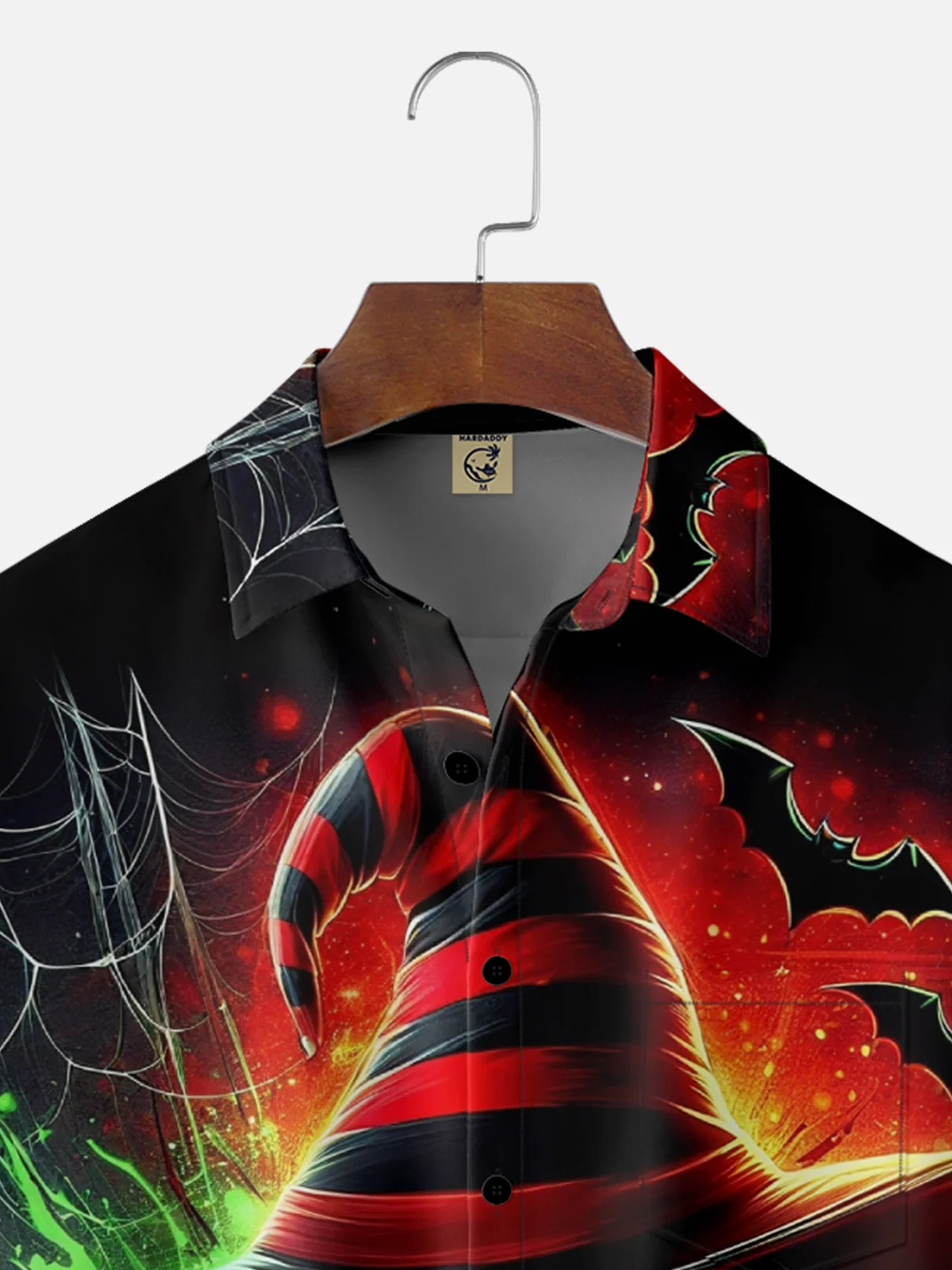 Moisture Wicking Halloween Pumpkin Bat Football Chest Pocket Hawaiian Shirt