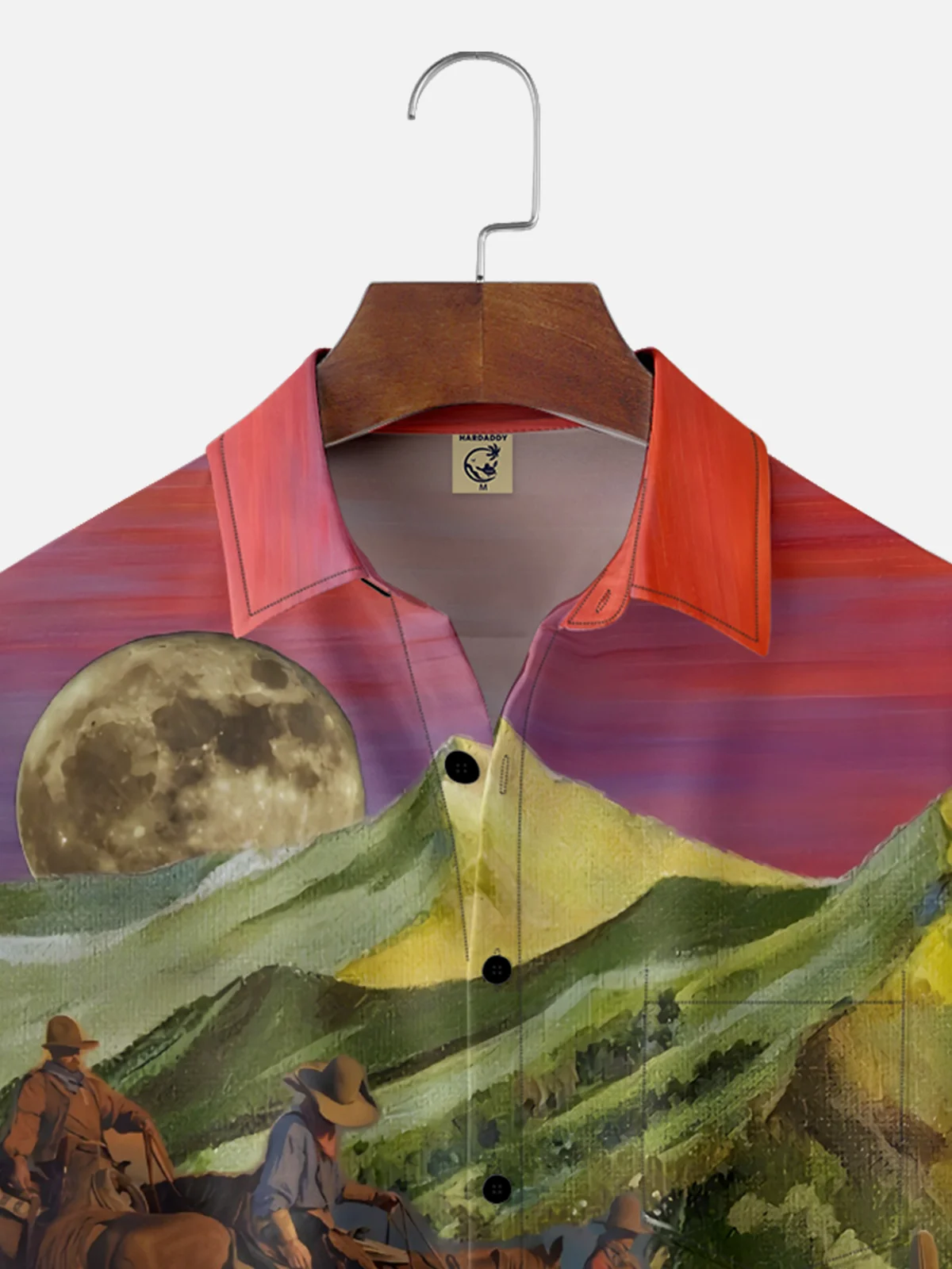 Moisture Wicking Western Cowboy Horseback Rider Chest Pocket Hawaiian Shirt