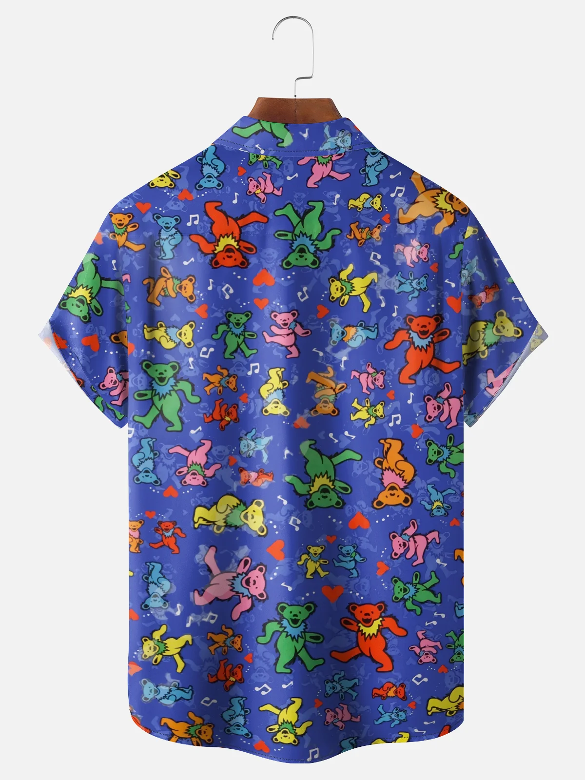 Moisture-wicking Rock Music Bear Chest Pocket Casual Shirt