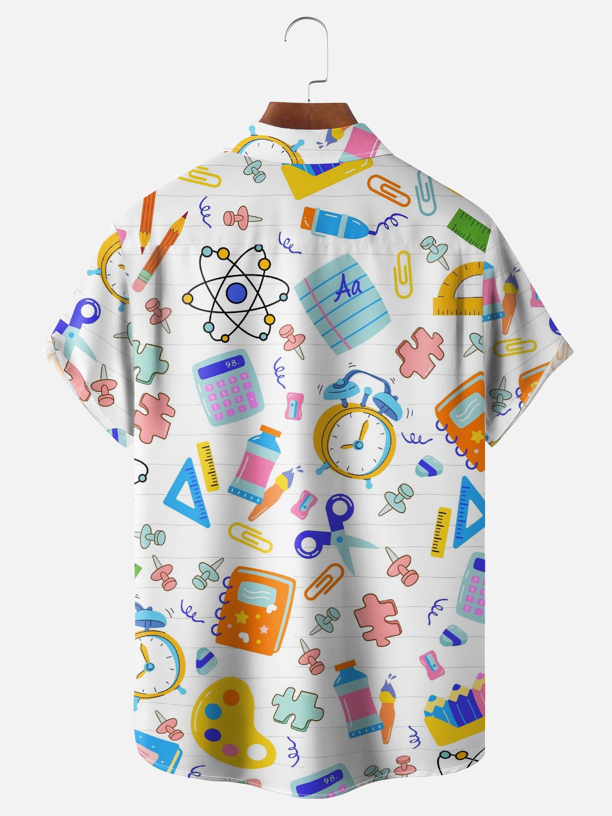 Moisture-wicking Back to School Science Stationery Chest Pocket Casual Shirt