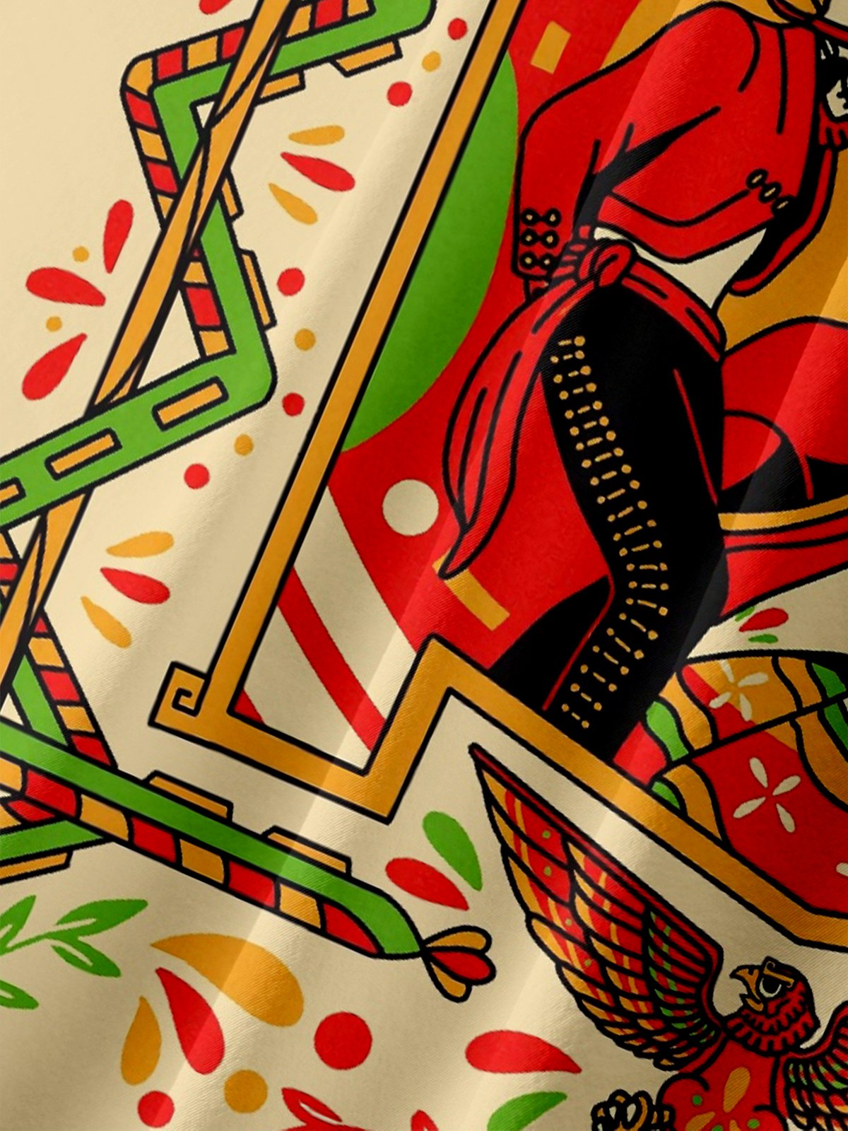 Moisture-wicking Mexican Day of the Dead Jarabe Tapatío Chest Pocket Hawaiian Shirt