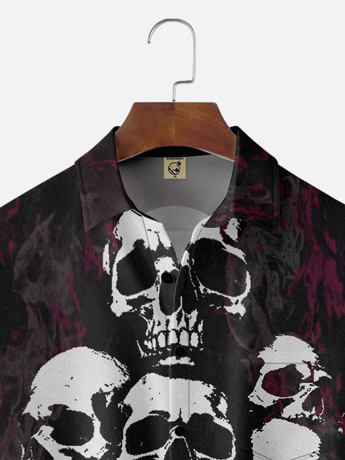 Moisture-wicking Music Skull Chest Pocket Casual Shirt