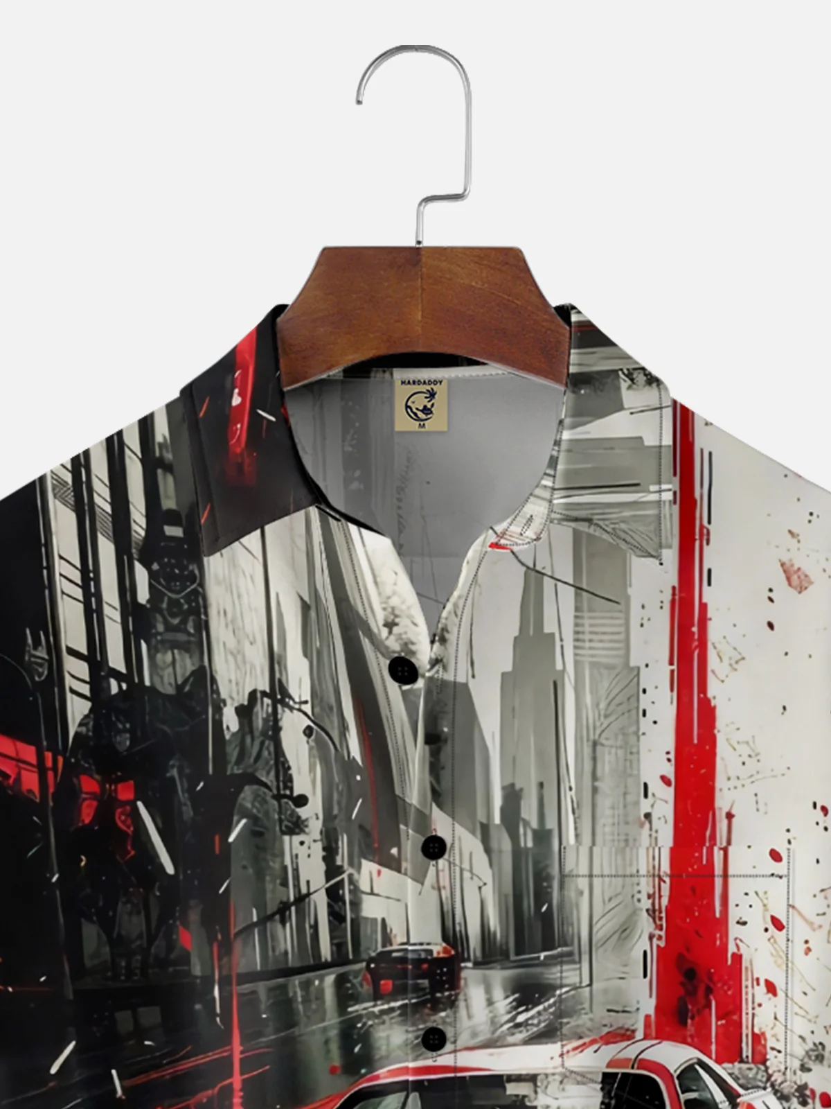 Moisture-wicking Vintage Car Racing Chest Pocket Casual Shirt