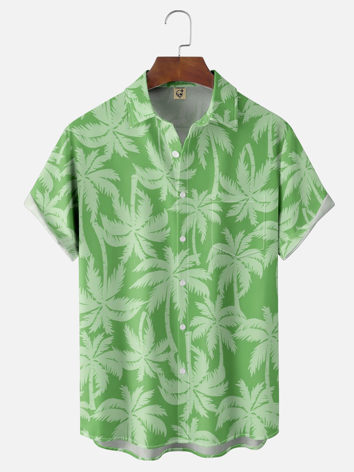 Moisture-wicking Palm Tree Chest Pocket Hawaiian Shirt