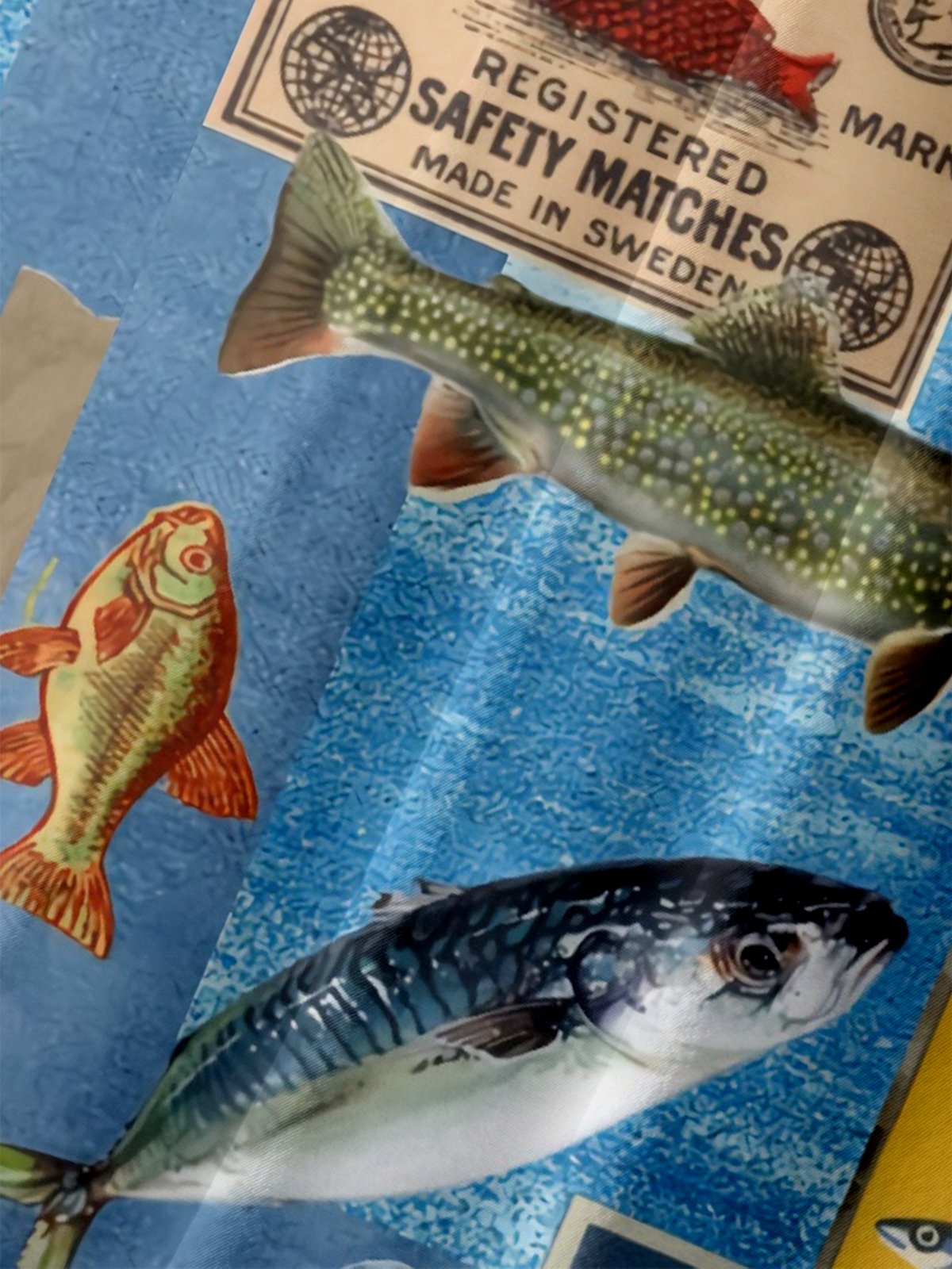 Moisture-wicking Sardine Fish Chest Pocket Hawaiian Shirt