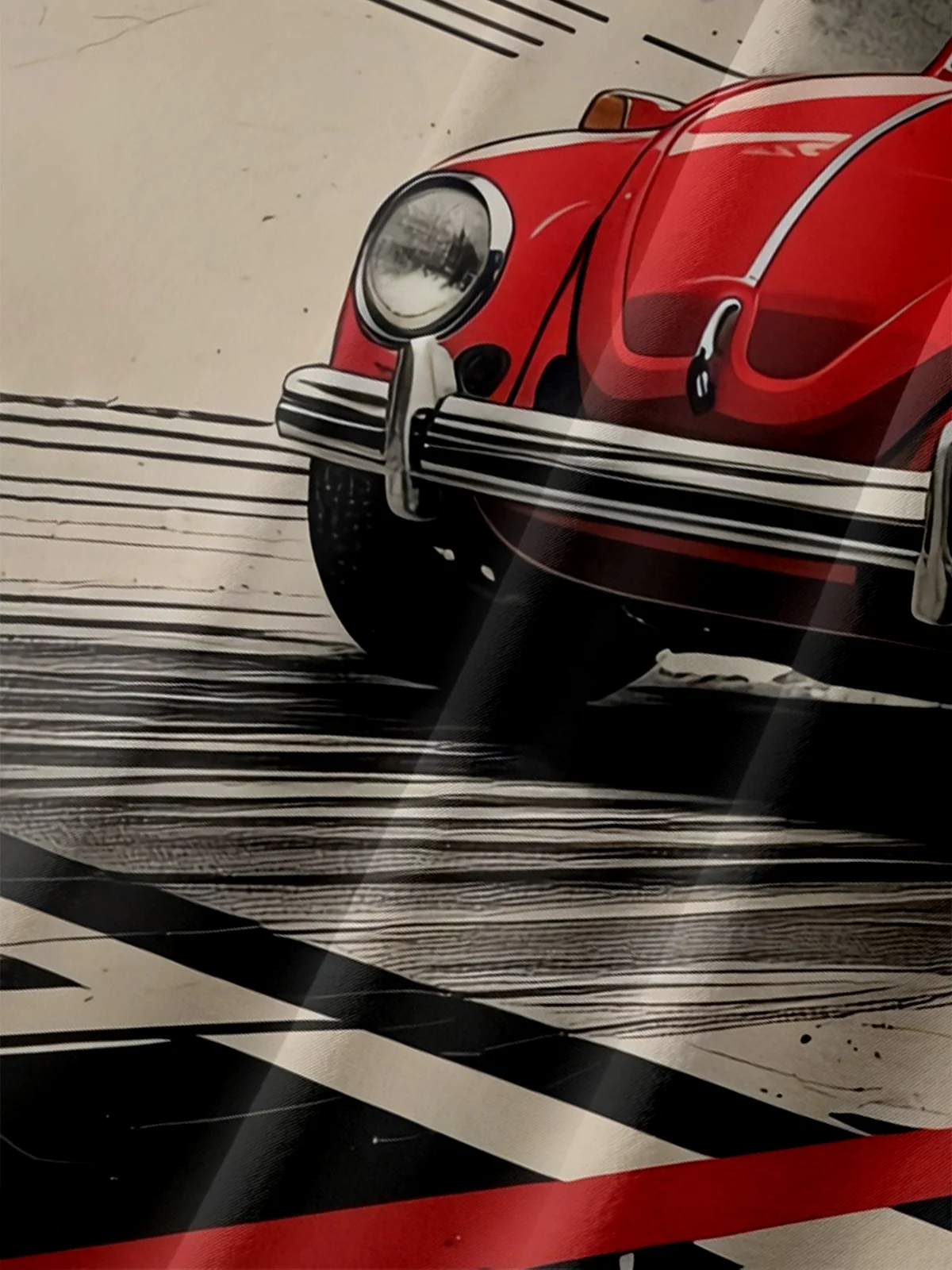 Moisture-wicking Vintage Car Racing Chest Pocket Casual Shirt