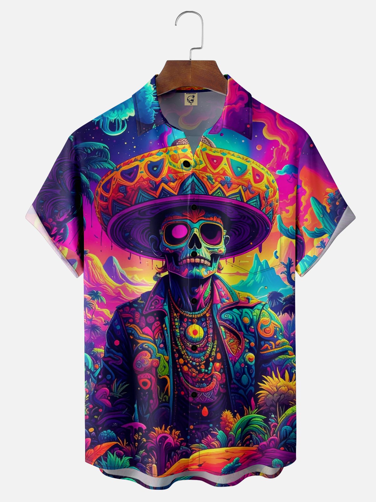 Moisture-wicking Mexican Day of the Dead Chest Pocket Casual Shirt