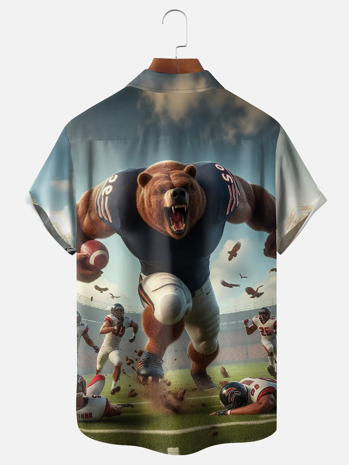 PocMoisture Wicking Super Bowl Chicago Bears Chest Pocket Hawaiian Shirt