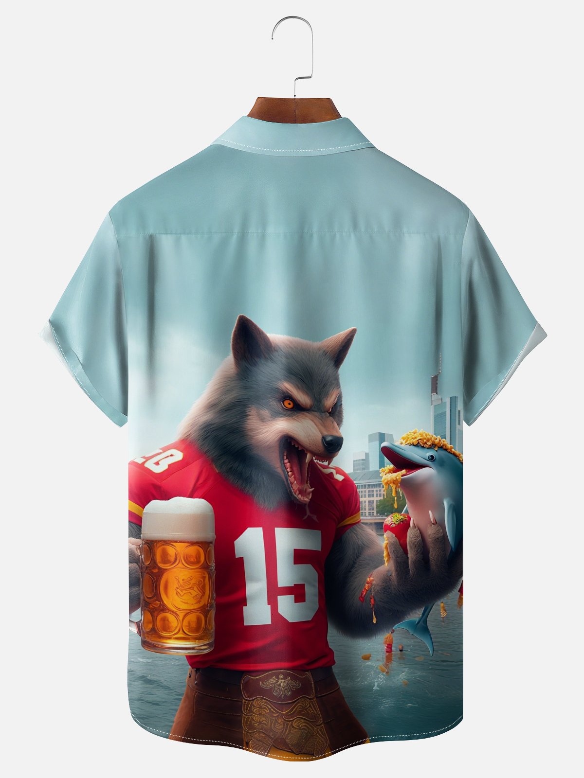 Moisture Wicking Kansas City Chiefs Chest Pocket Hawaiian Shirt