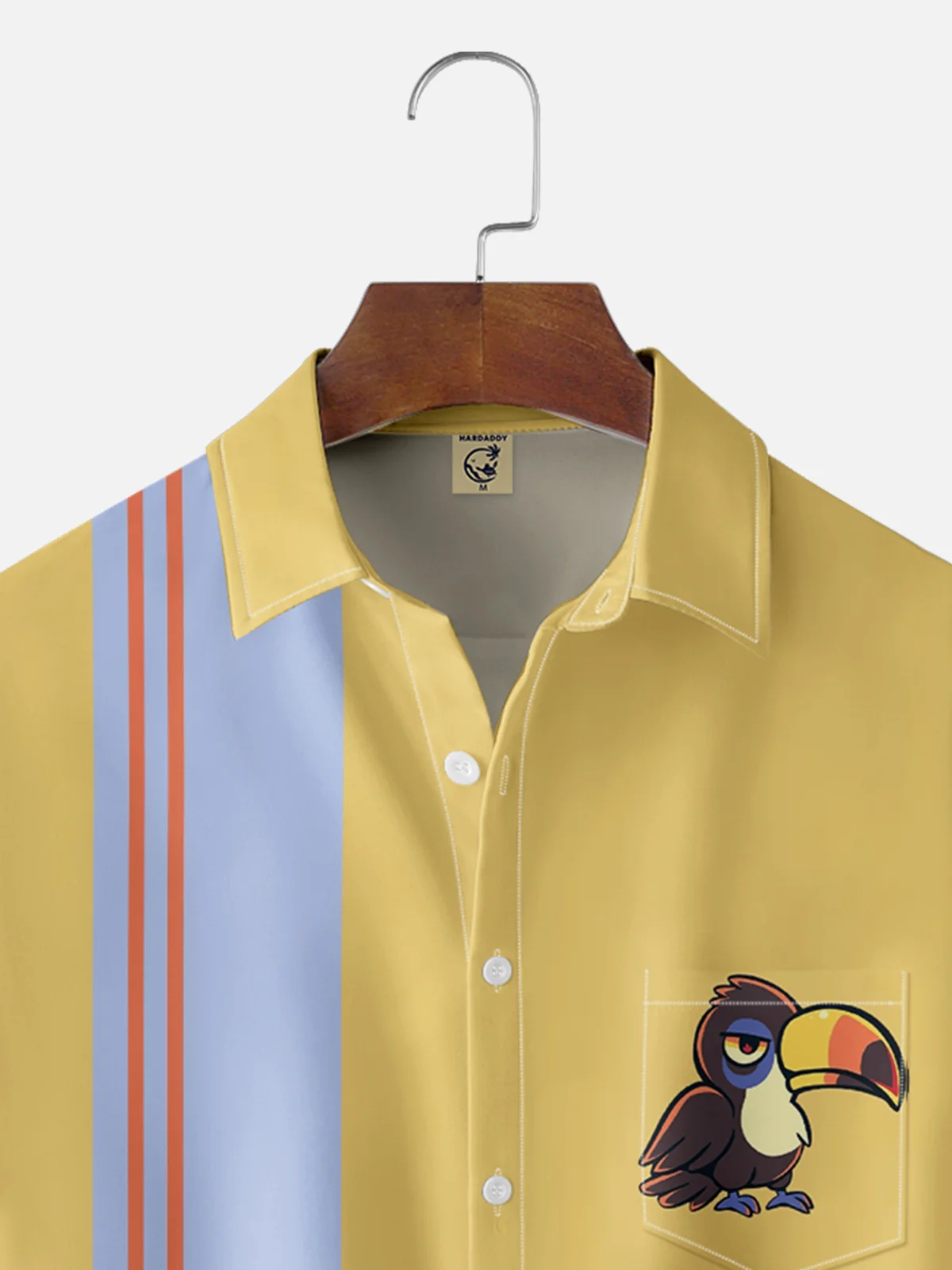 Hardaddy X Techranova Moisture-wicking Parrot Chest Pocket Bowling Shirt