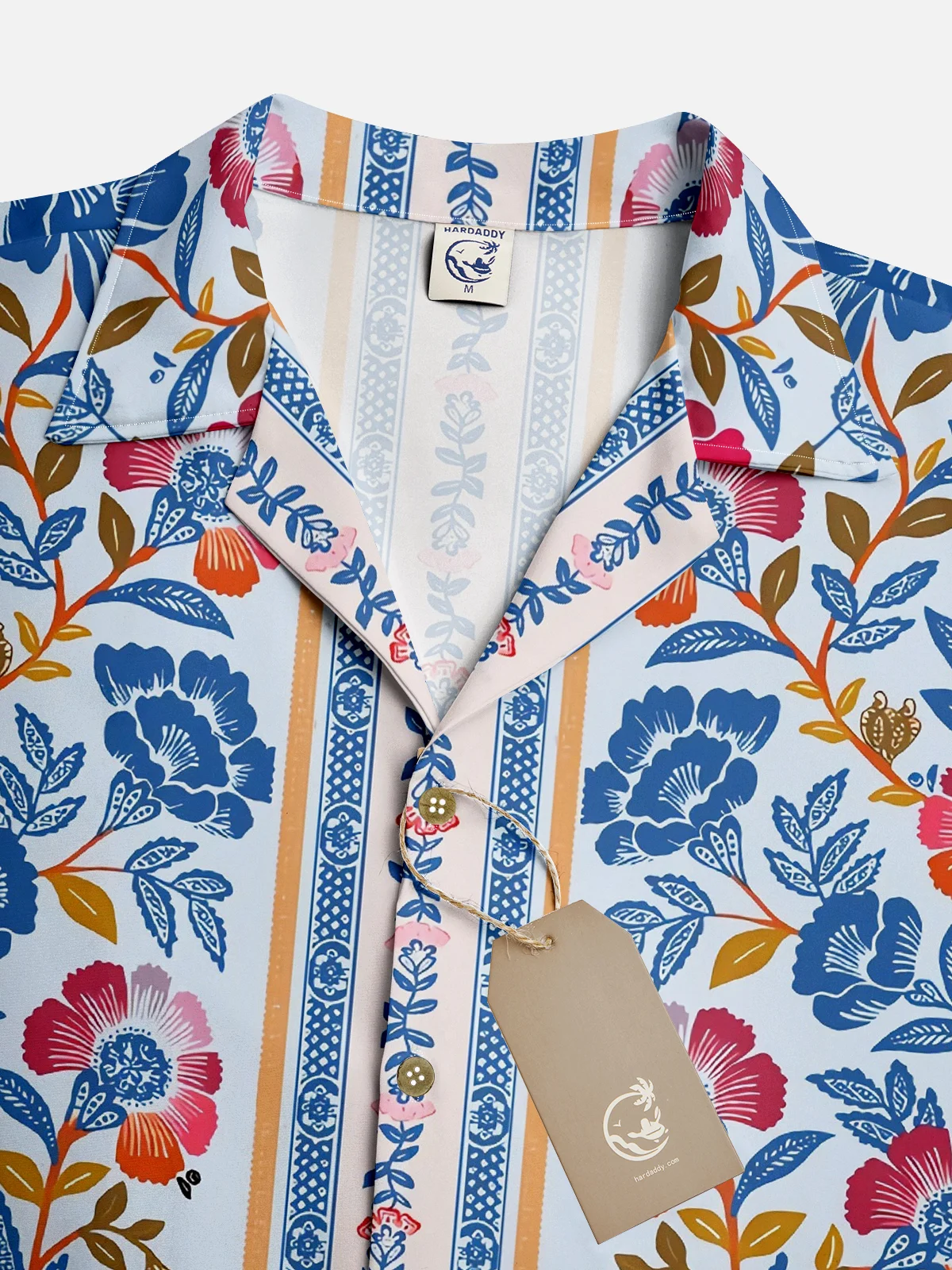 Moisture-wicking Italian Style Mediterranean Floral Aloha Shirt