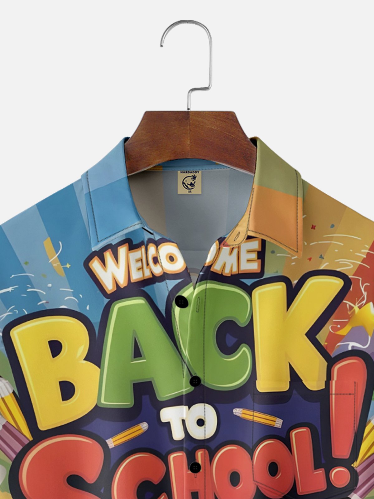 Moisture-wicking Back to School Chest Pocket Casual Shirt