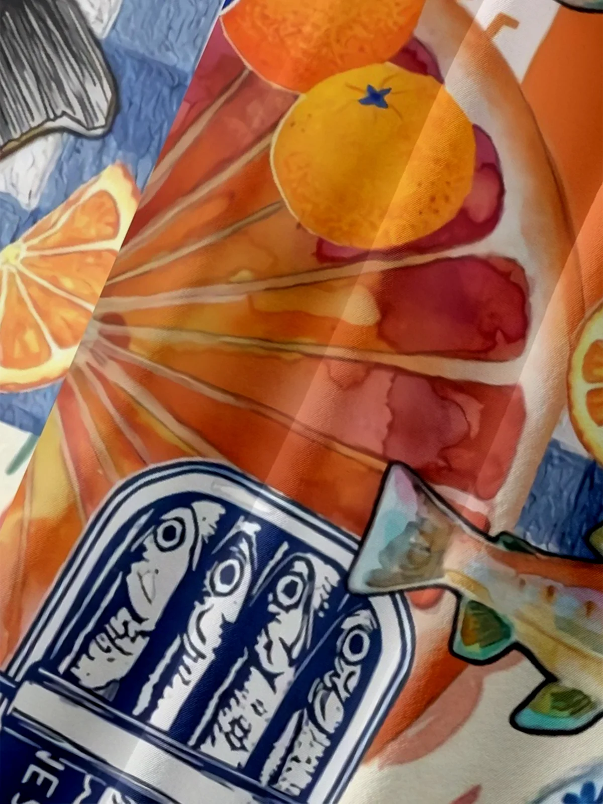 Moisture-wicking Sardine Fish Chest Pocket Hawaiian Shirt