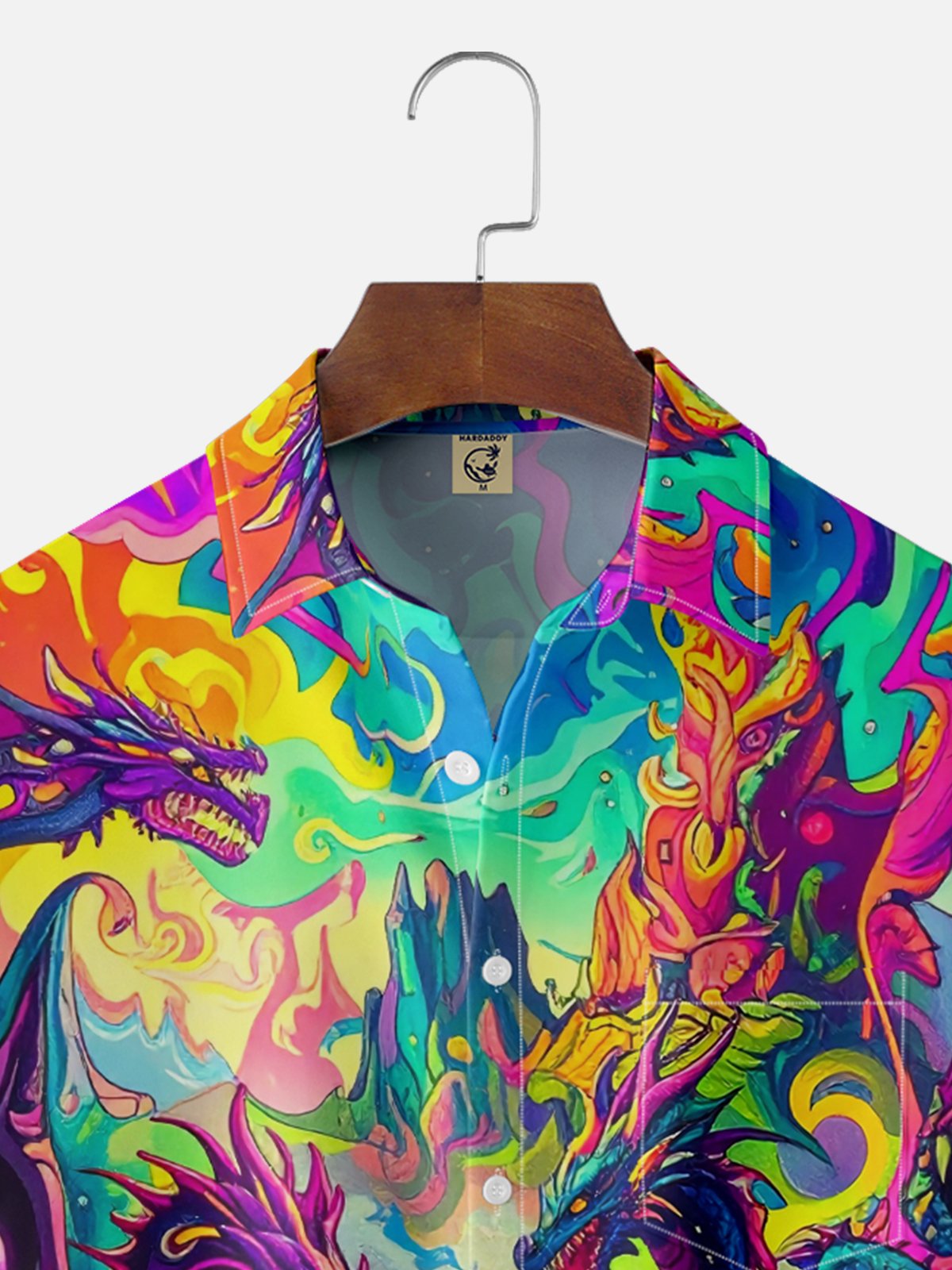 Moisture-wicking Hippie Dragon Chest Pocket Casual Shirt