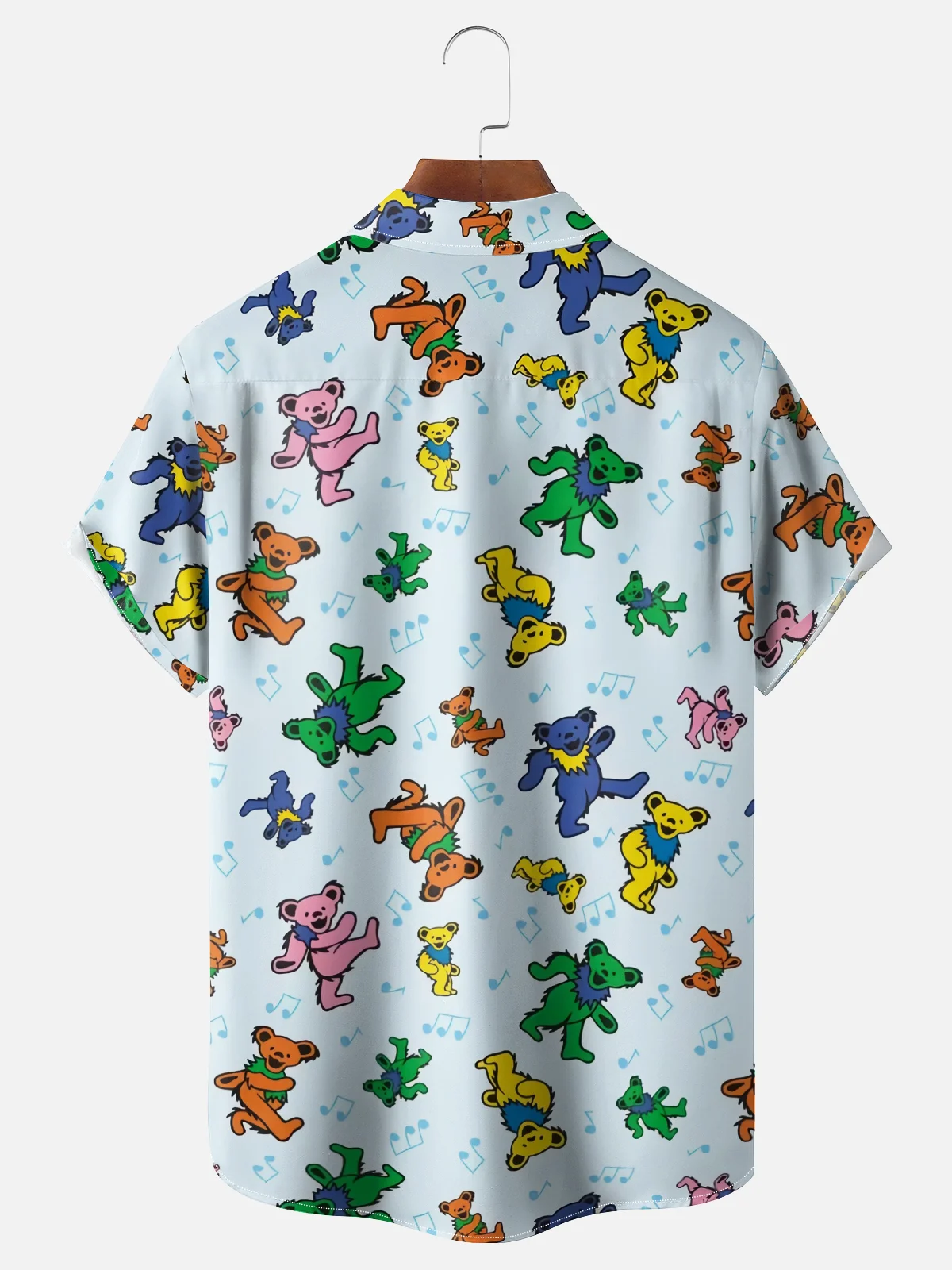 Moisture-wicking Rock Music Bear Chest Pocket Casual Shirt