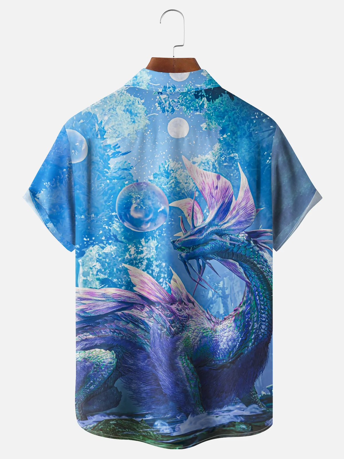 Moisture-wicking PC Game Dragon Chest Pocket Casual Shirt