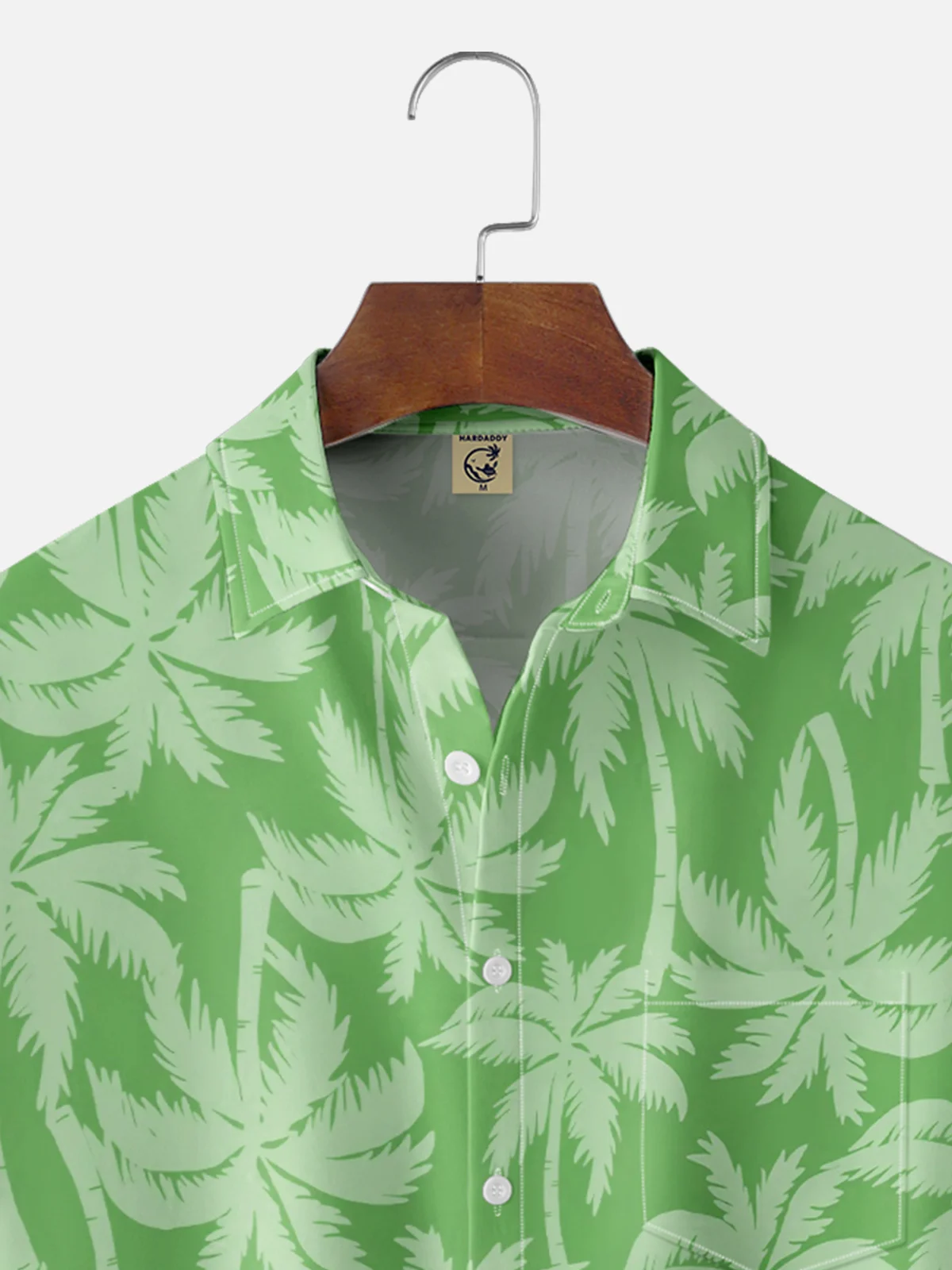 Moisture-wicking Palm Tree Chest Pocket Hawaiian Shirt