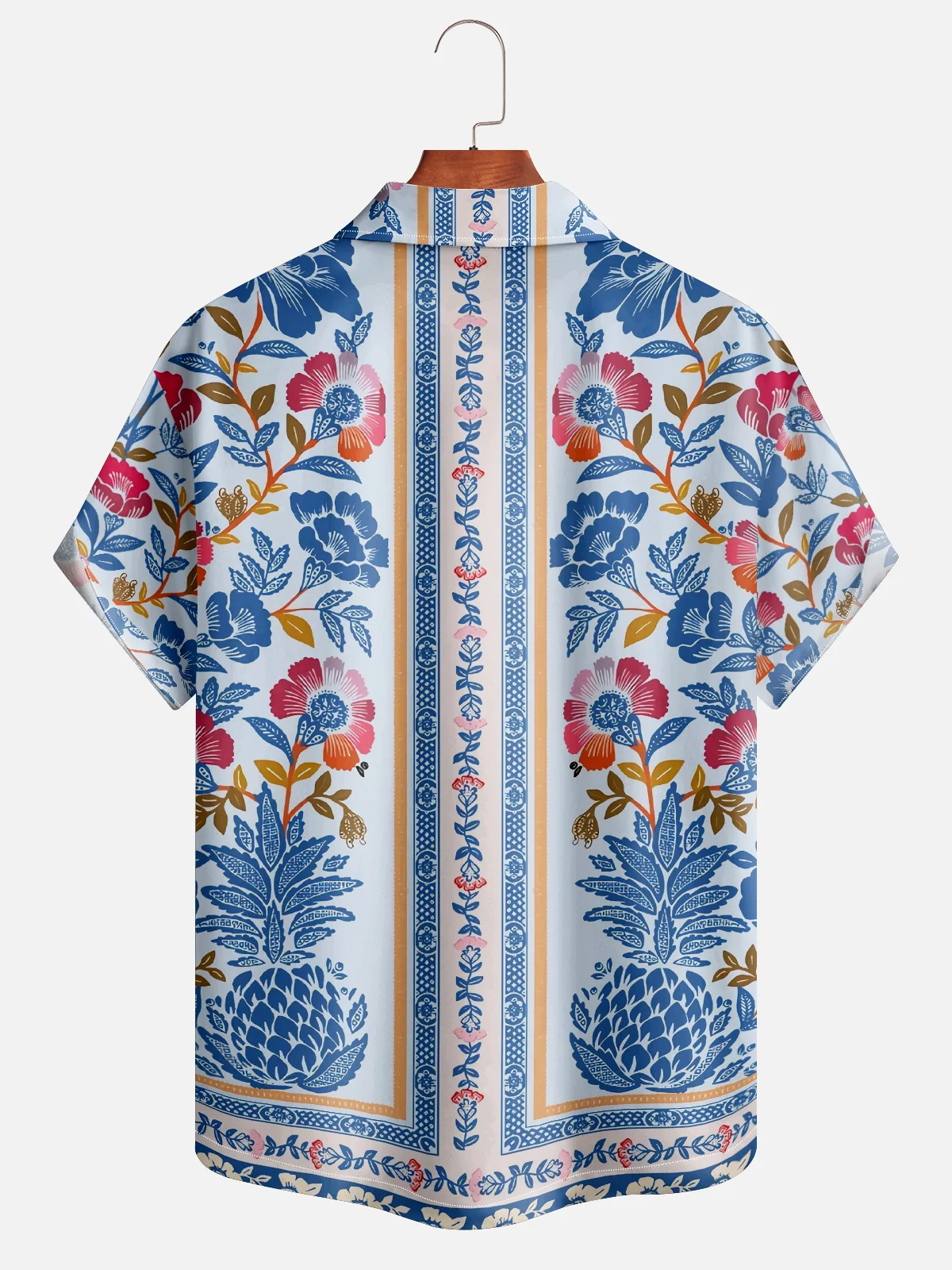 Moisture-wicking Italian Style Mediterranean Floral Aloha Shirt