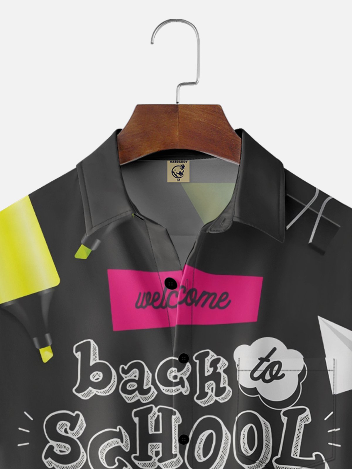 Moisture-wicking Back to School Chest Pocket Casual Shirt