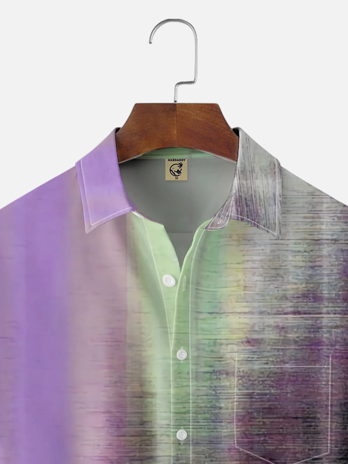 Moisture-wicking Gradient Color Chest Pocket Casual Shirt