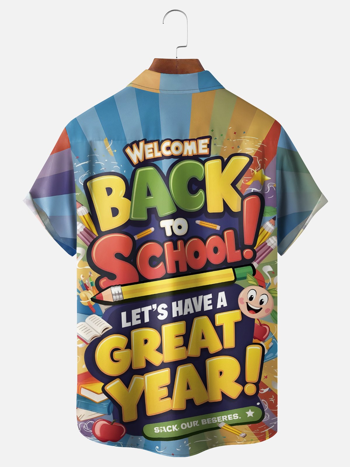 Moisture-wicking Back to School Chest Pocket Casual Shirt