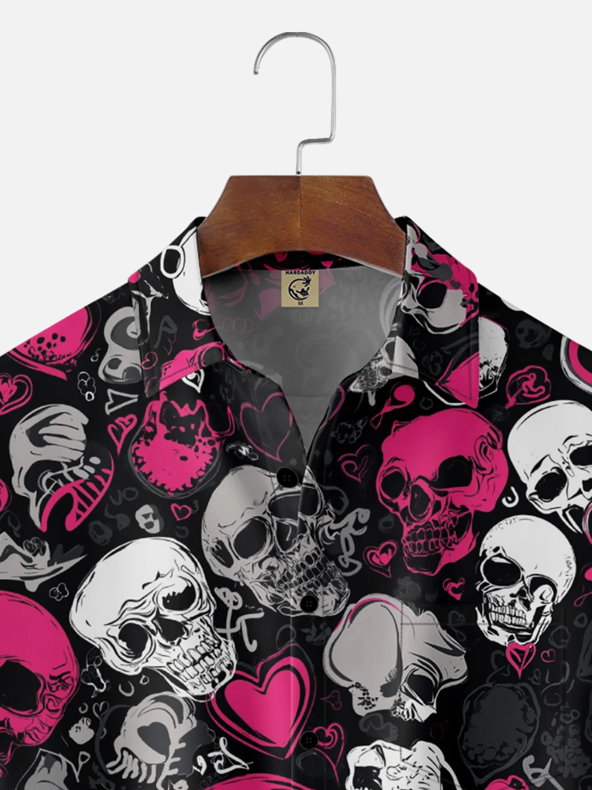 Moisture Wicking Rock Skull Chest Pocket Hawaiian Shirt