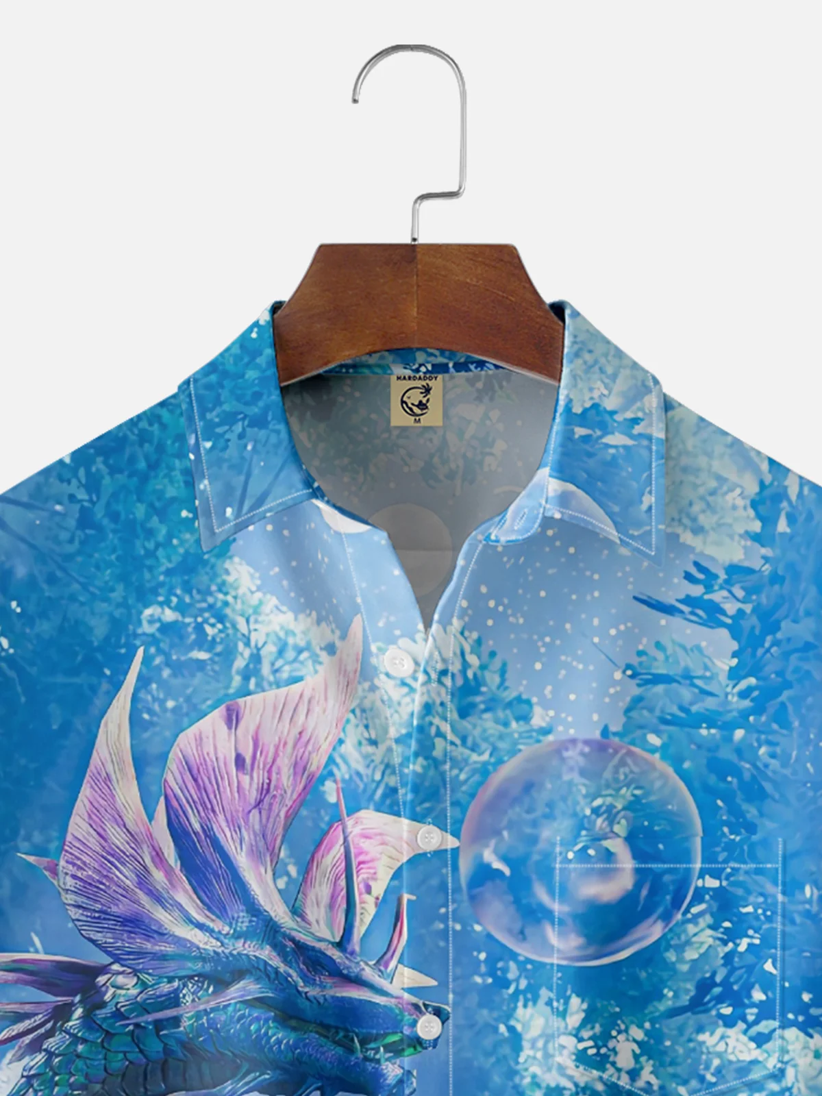Moisture-wicking PC Game Dragon Chest Pocket Casual Shirt